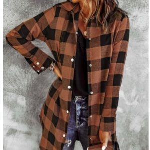Plaid brown coat